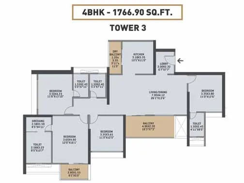 4bhk unit plan